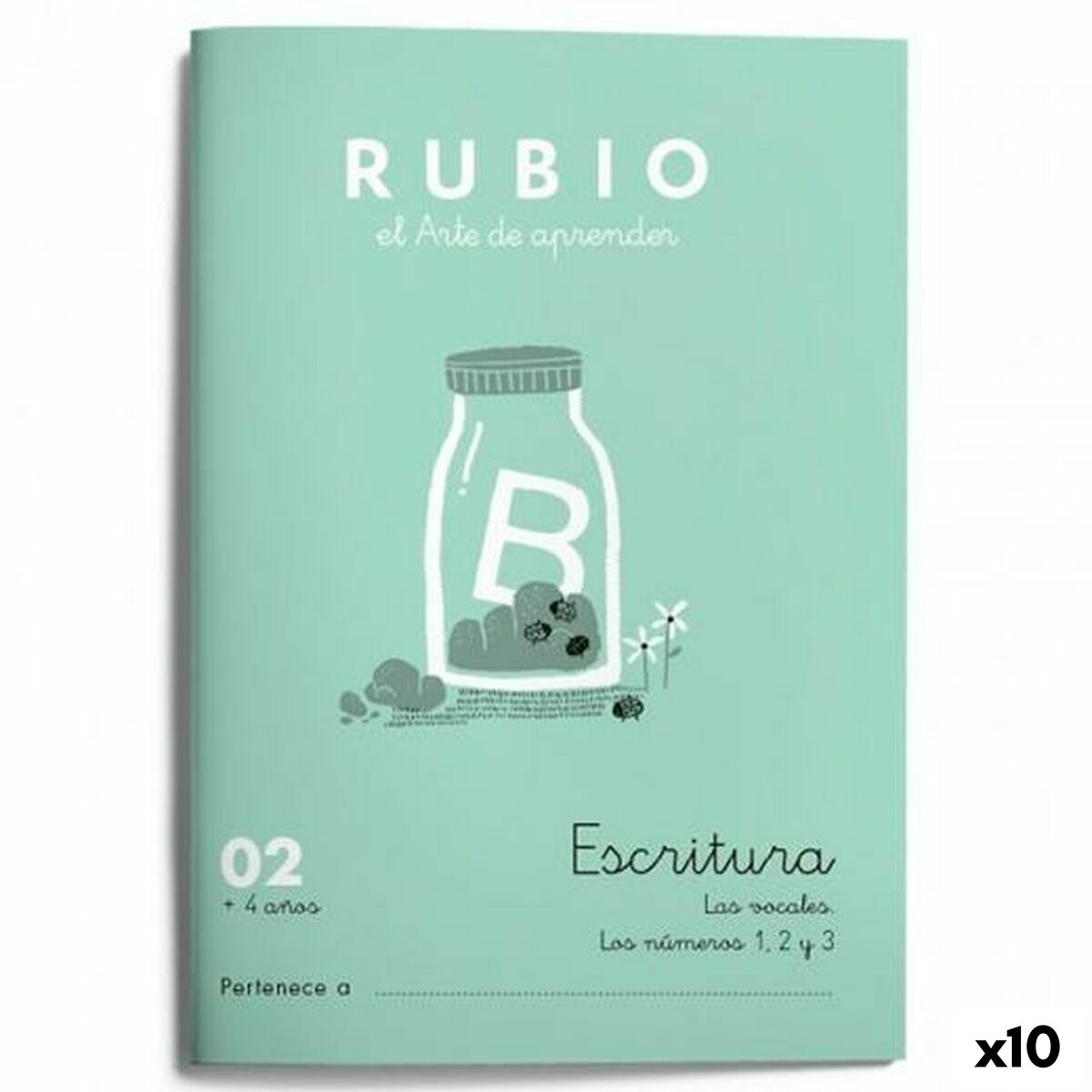 Cahier d'écriture et de calligraphie Rubio Nº02 A5 Espagnol 20 Volets (10 Unités)
