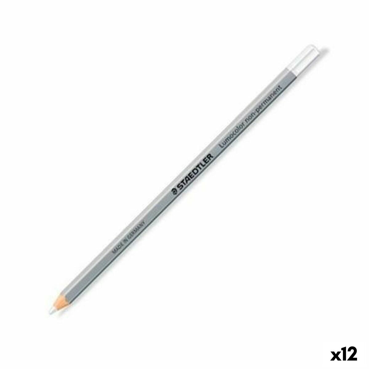 Crayon marqueur Staedtler Non-Permanent Blanc (12 Unités)