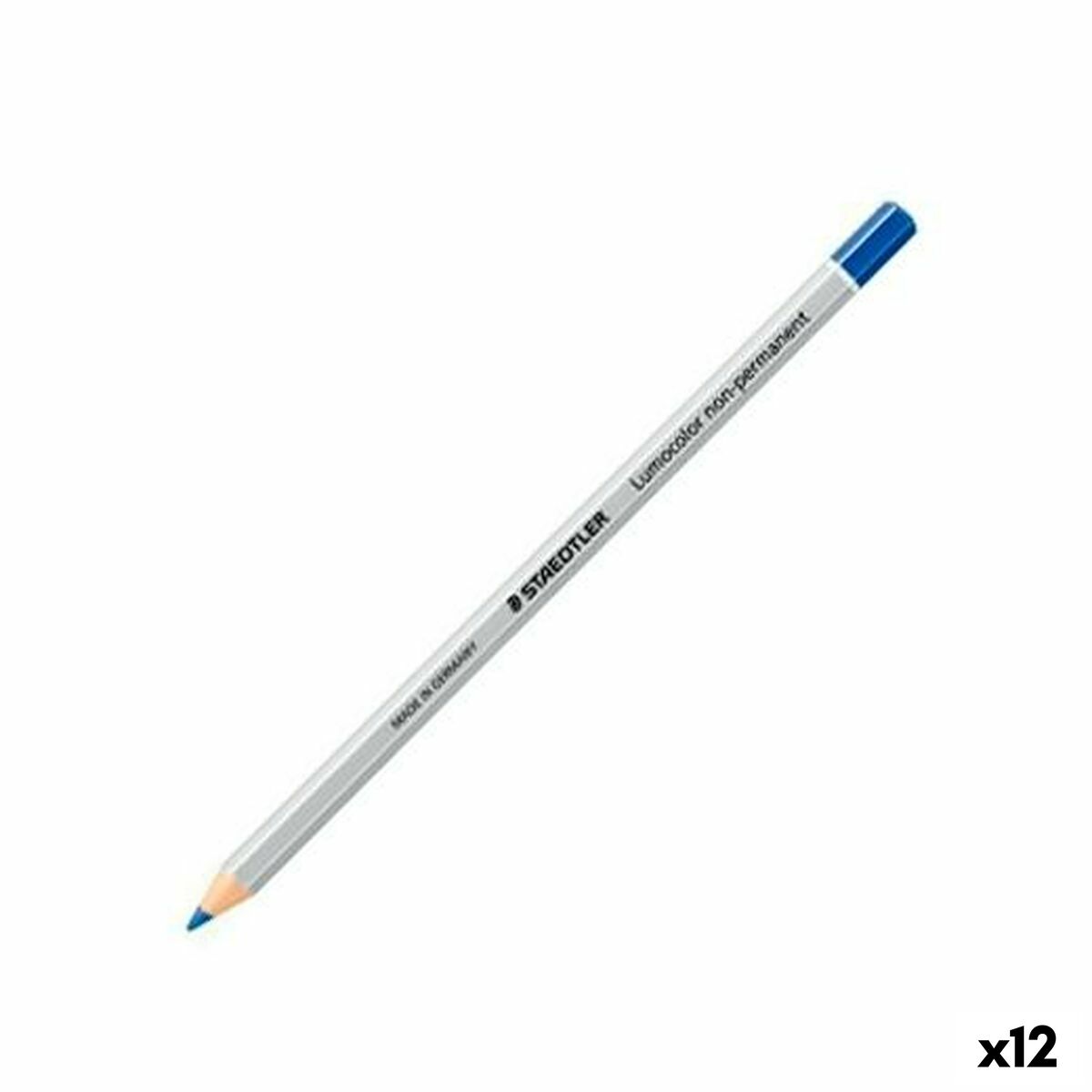 Crayon marqueur Staedtler Lumocolor Non permanent Bleu (12 Unités)