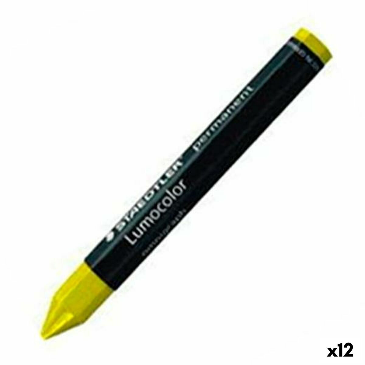 Crayons gras de couleur Staedtler Lumocolor Permanent Jaune (12 Unités)