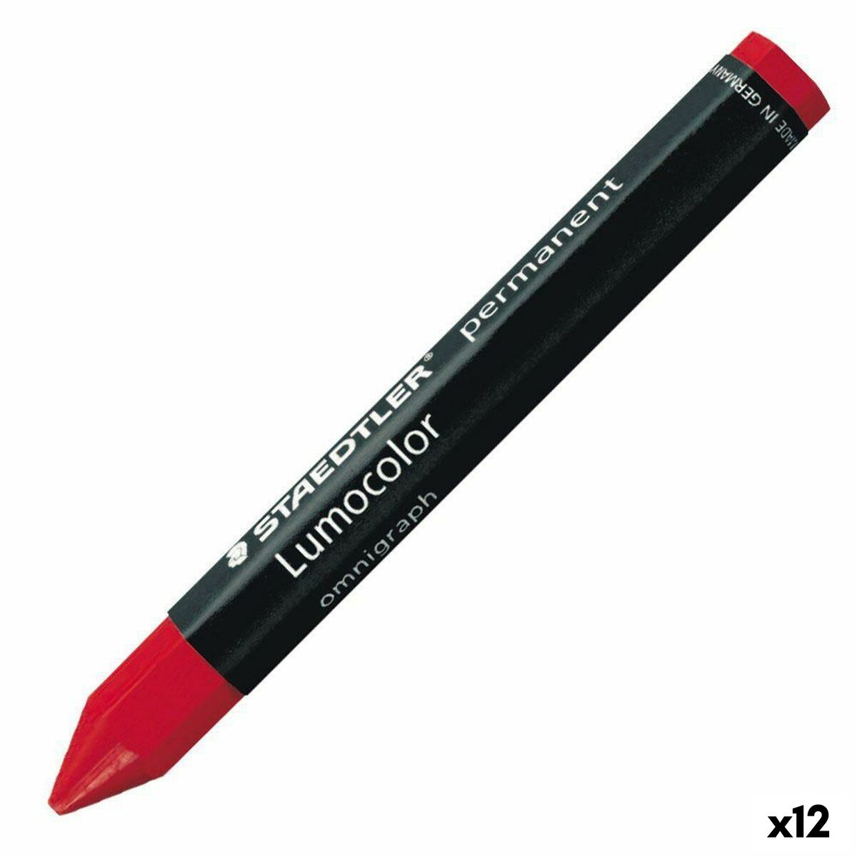 Crayons gras de couleur Staedtler Lumocolor Permanent Rouge (12 Unités)