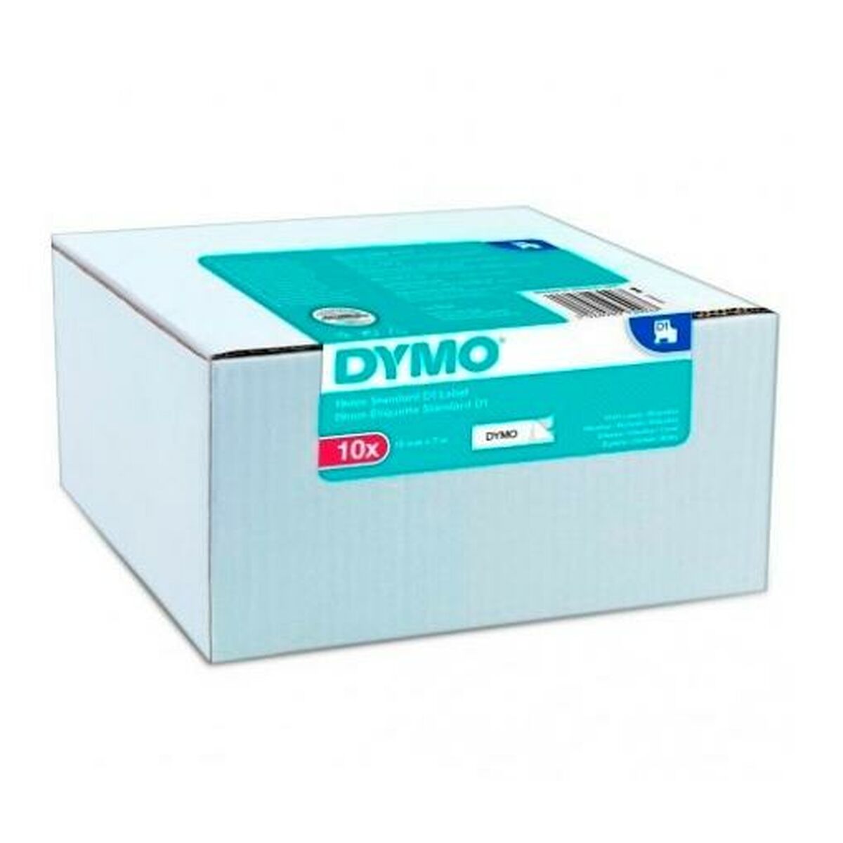 Afbeeldingen van Laminated Tape for Labelling Machines Dymo White Black Self-adhesives 10 Pieces (12 Units)