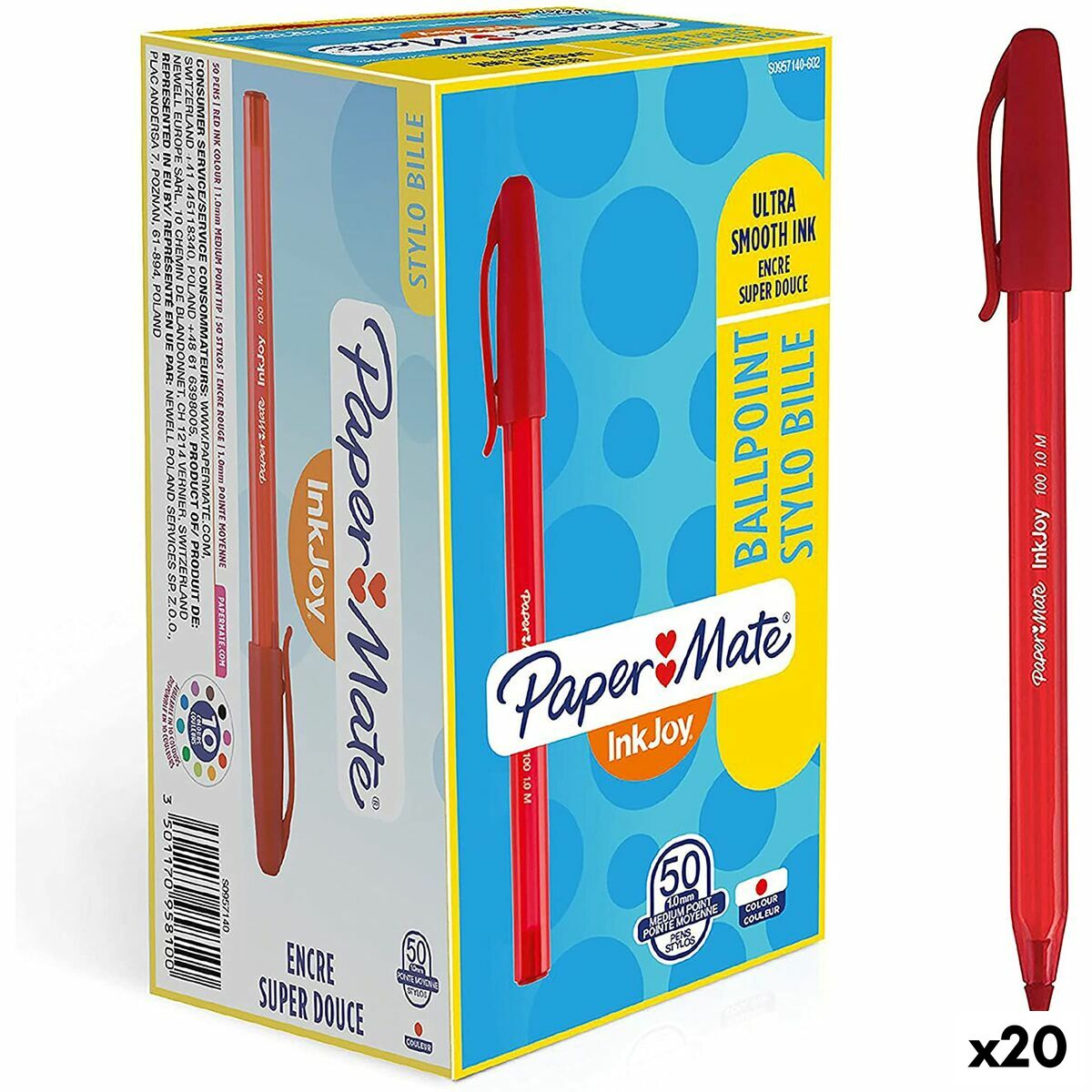 Crayon Paper Mate Inkjoy 50 Pièces Rouge 1 mm (20 Unités)