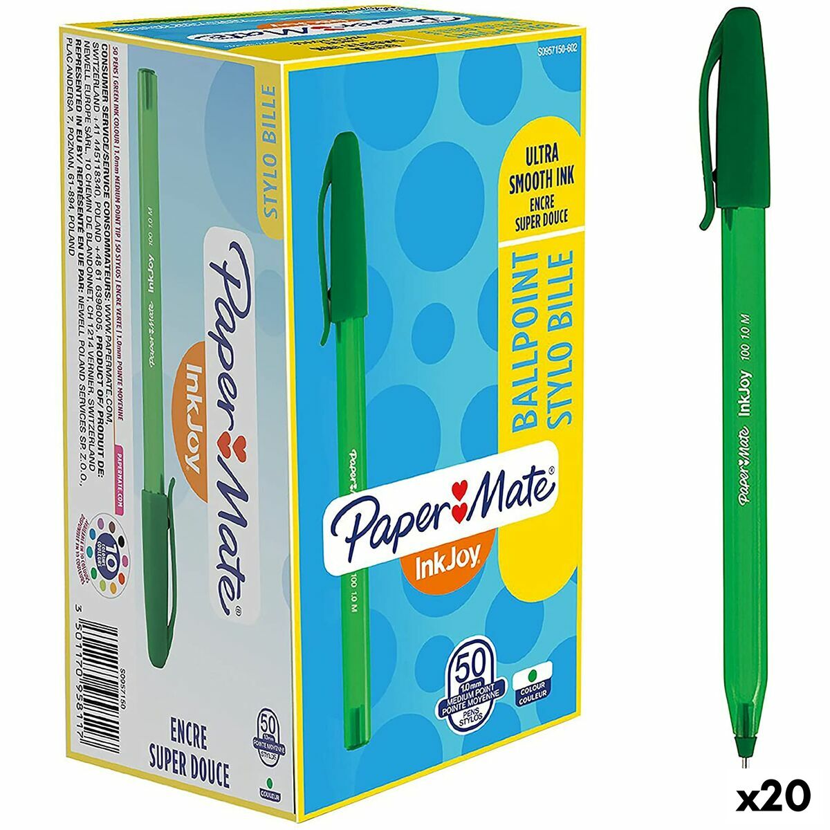 Crayon Paper Mate Inkjoy 50 Pièces Vert 1 mm (20 Unités)