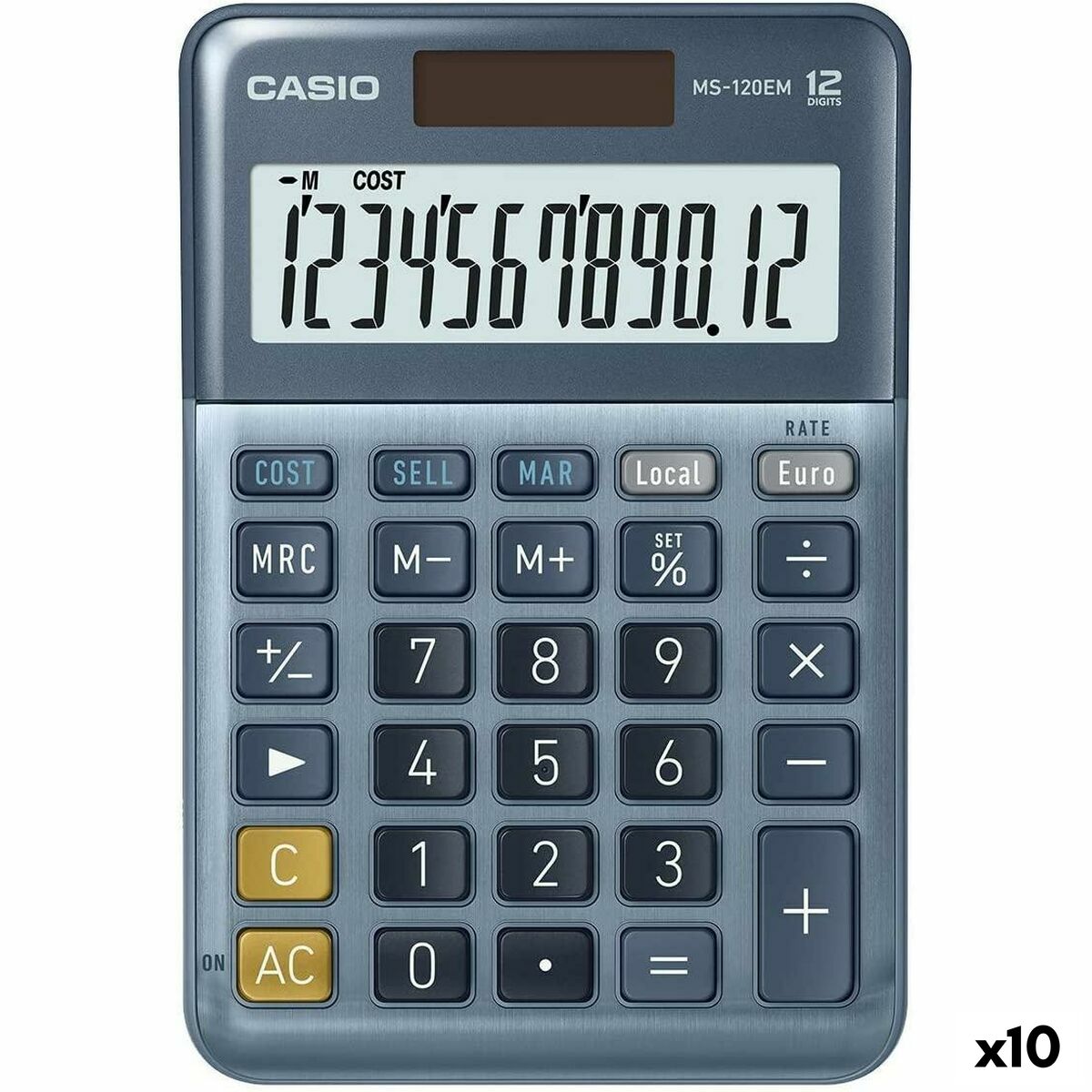 Calculatrice Casio MS-100EM Bleu (10 Unités)