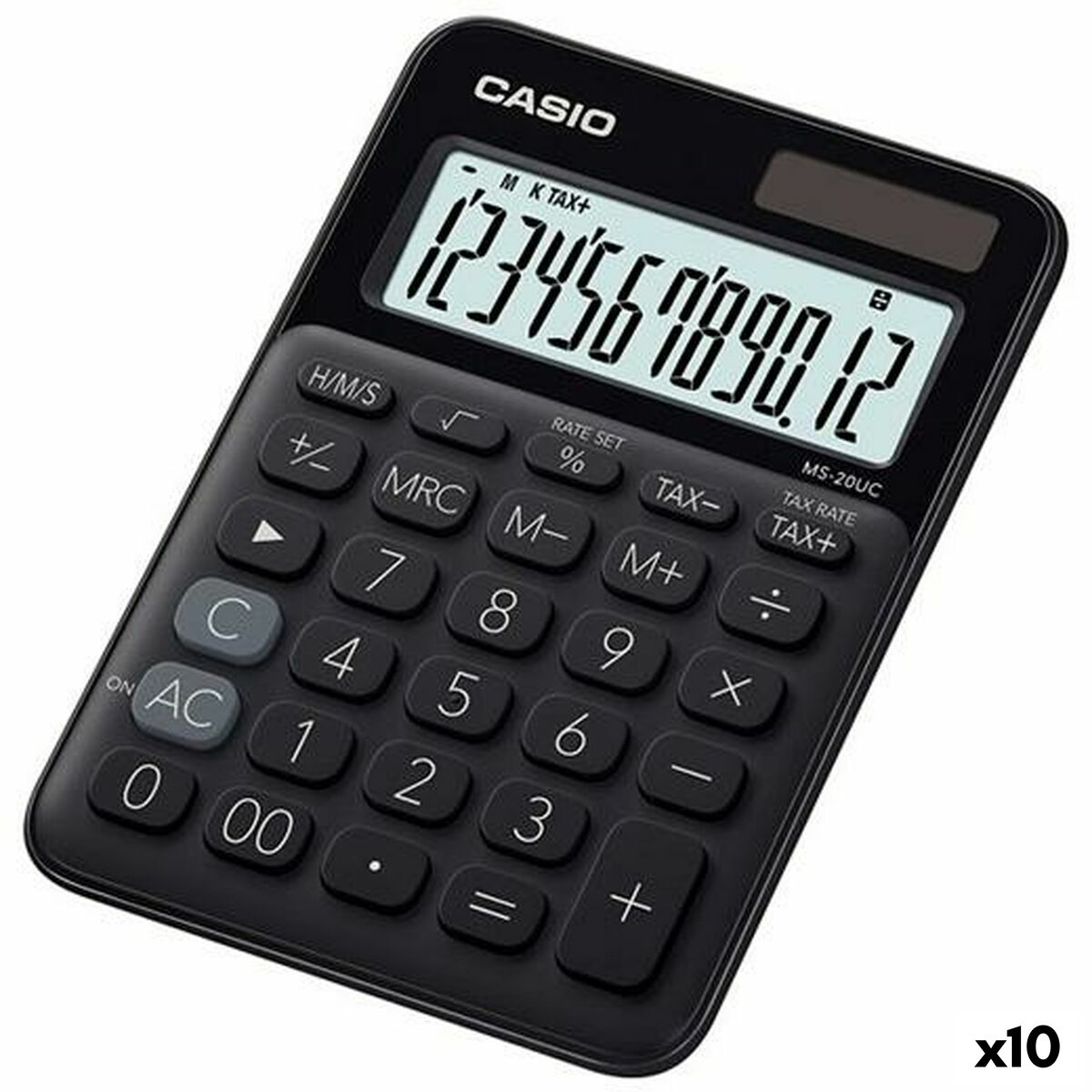 Calculatrice Casio MS-20UC 2,3 x 10,5 x 14,95 cm Noir (10 Unités)