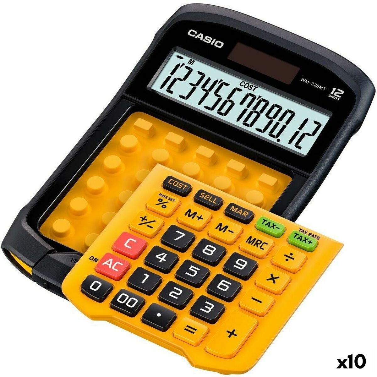 Calculatrice Casio WM-320MT Jaune 3,3 x 10,9 x 16,9 cm Noir (10 Unités)