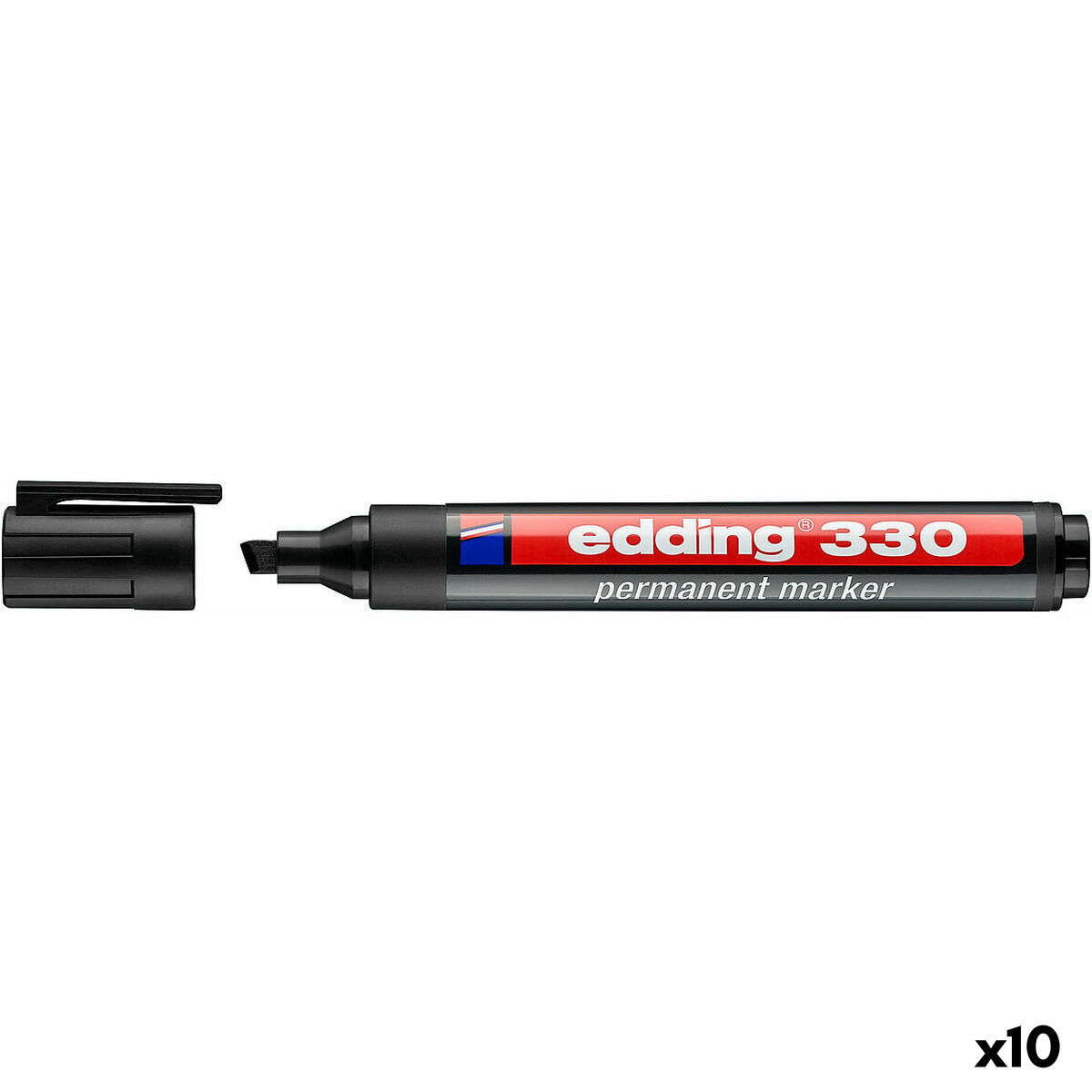 Marqueur permanent Edding 330 Noir (10 Unités)