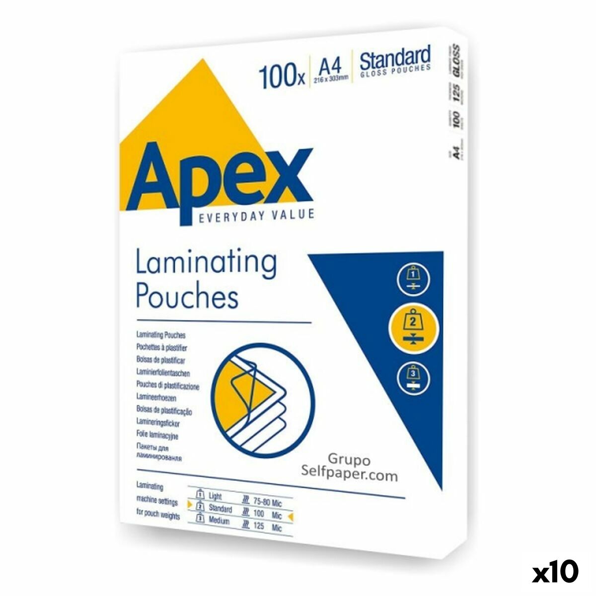 Laminating Pouches Fellowes 100 Dele Gennemsigtig A4 (10 enheder)