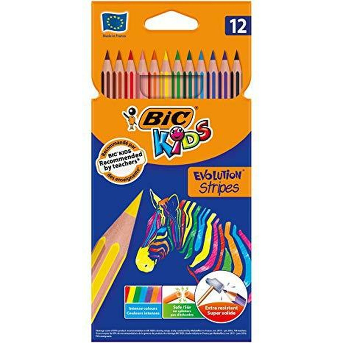 Image secondaire de Crayons de couleur Bic KIDS EVOLUTION STRIPES Multicouleur 12 Pièces (12 Unités)