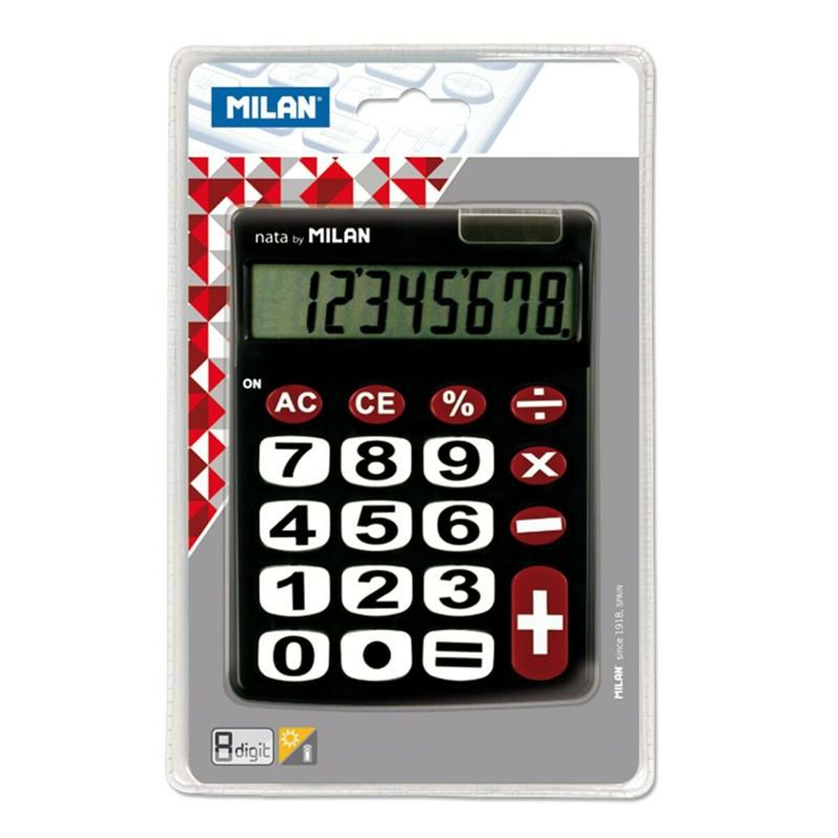 Image secondaire de Calculatrice Milan Dual Noir 14,5 x 10,6 x 2,1 cm (10 Unités)
