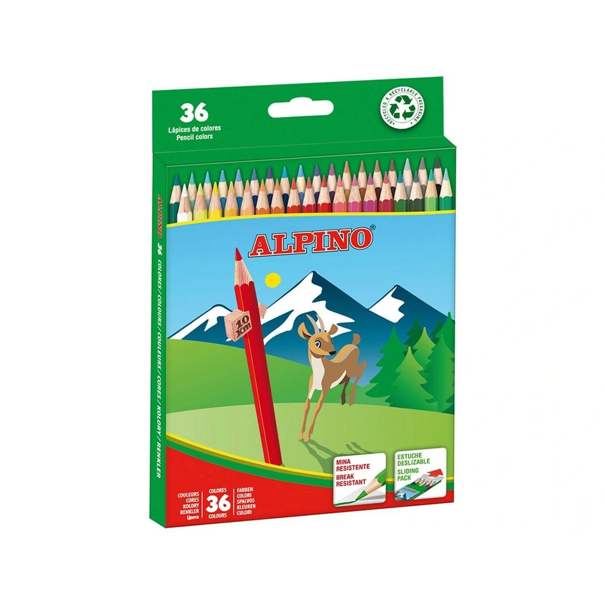 Image secondaire de Crayons de couleur Alpino Multicouleur 36 Pièces (4 Unités)