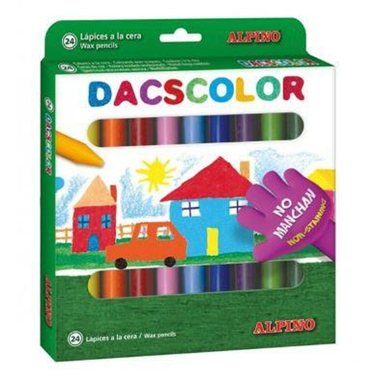 Image secondaire de Crayons gras de couleur Alpino Dacscolor Multicouleur (24 Unités)