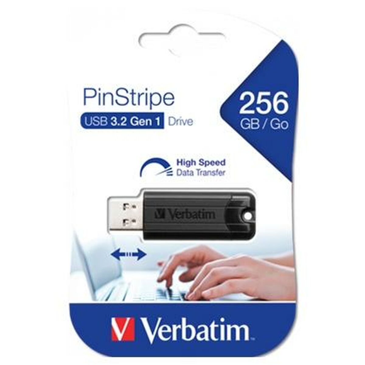Afbeeldingen van USB stick Verbatim PINSTRIPE Black 256 GB (10 Units)