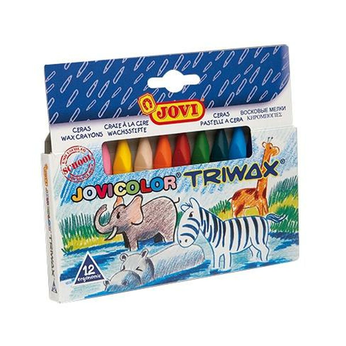 Image secondaire de Crayons gras de couleur Jovi JOVICOLOR TRIWAX Multicouleur (12 Unités)