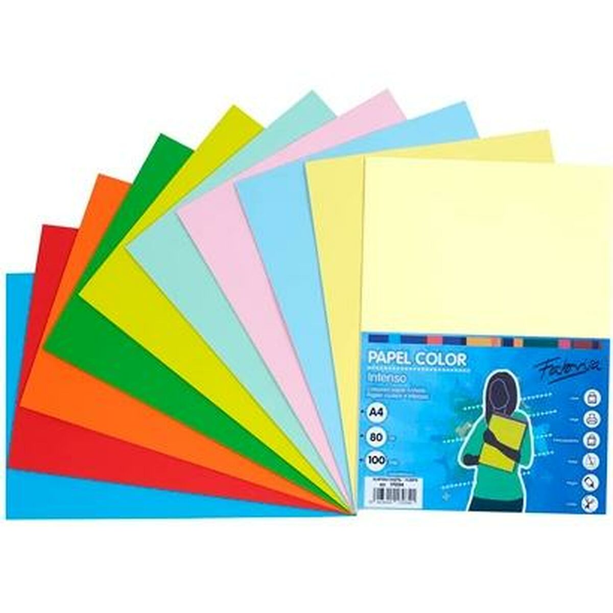 Afbeeldingen van Printer Paper Fabrisa Multicolour A4 100 Sheets (10 Units)