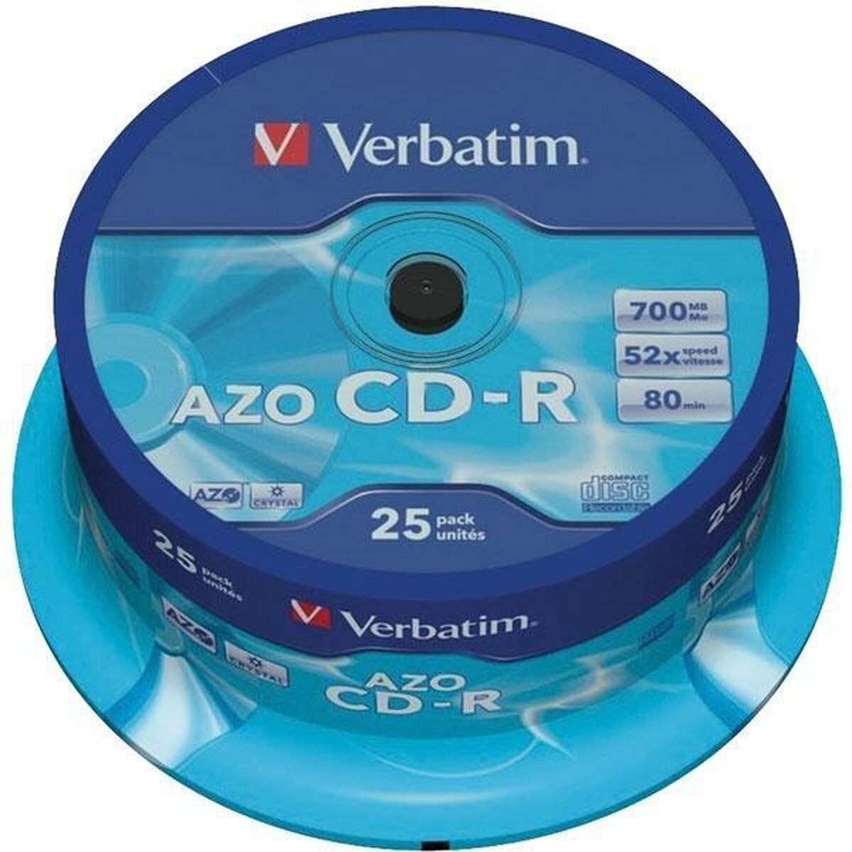 Afbeeldingen van CD-R Verbatim Azo 700 MB 52x 25 Pieces (8 Units)