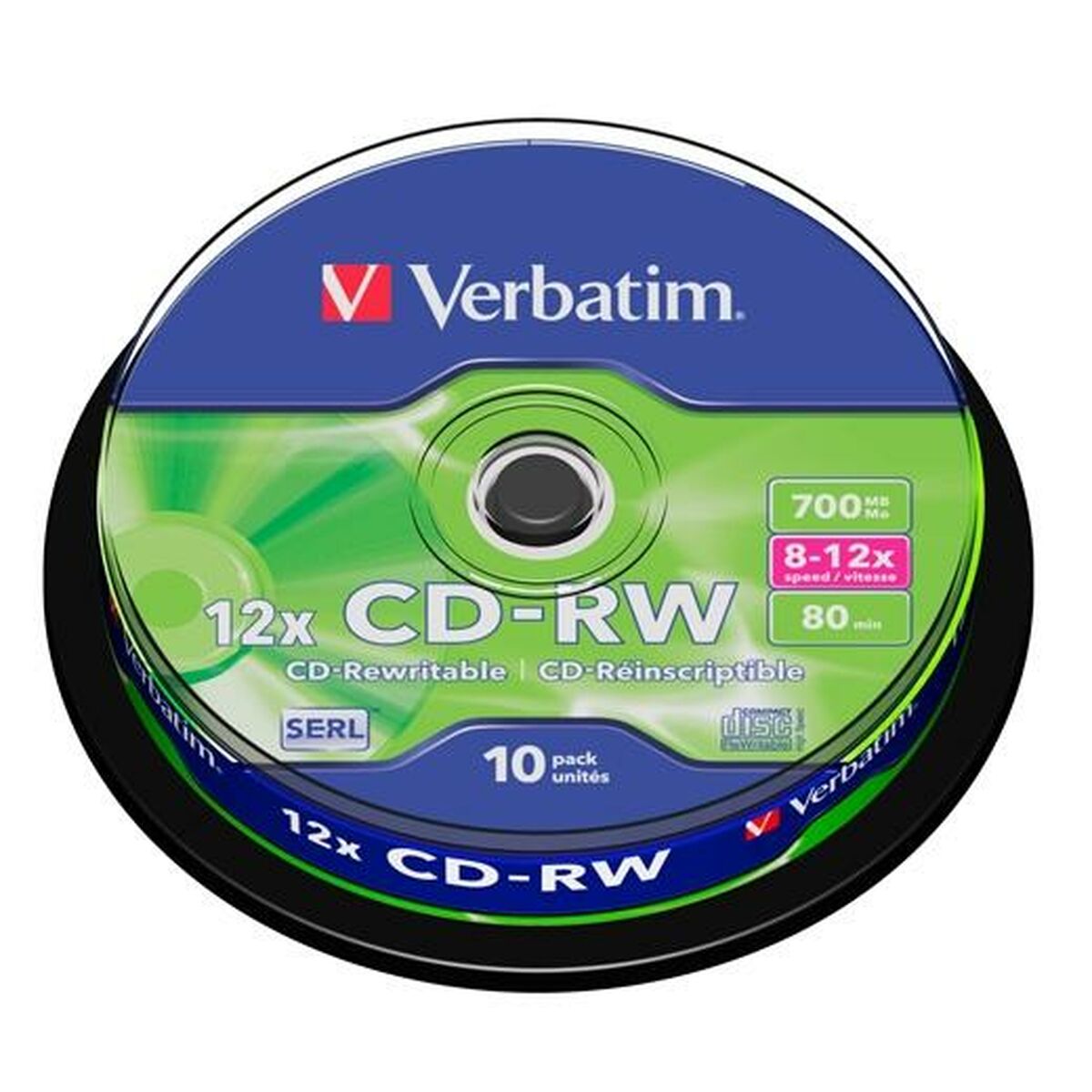 Afbeeldingen van CD-RW Verbatim 700 MB 12x 10 Pieces (20 Units)