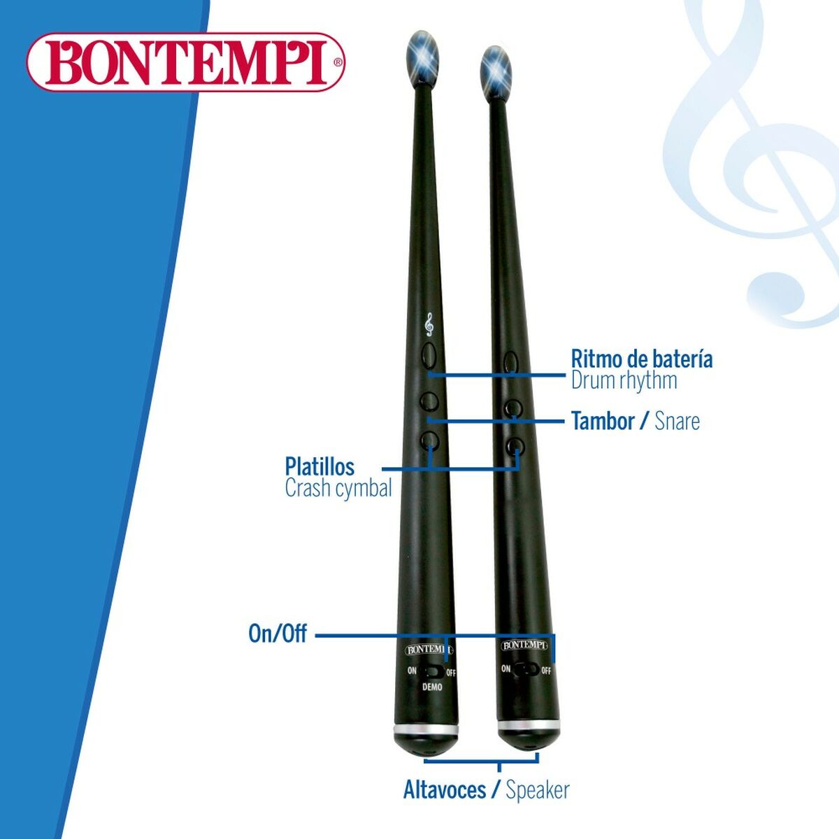Afbeeldingen van Drumsticks Bontempi Electric Black Light
