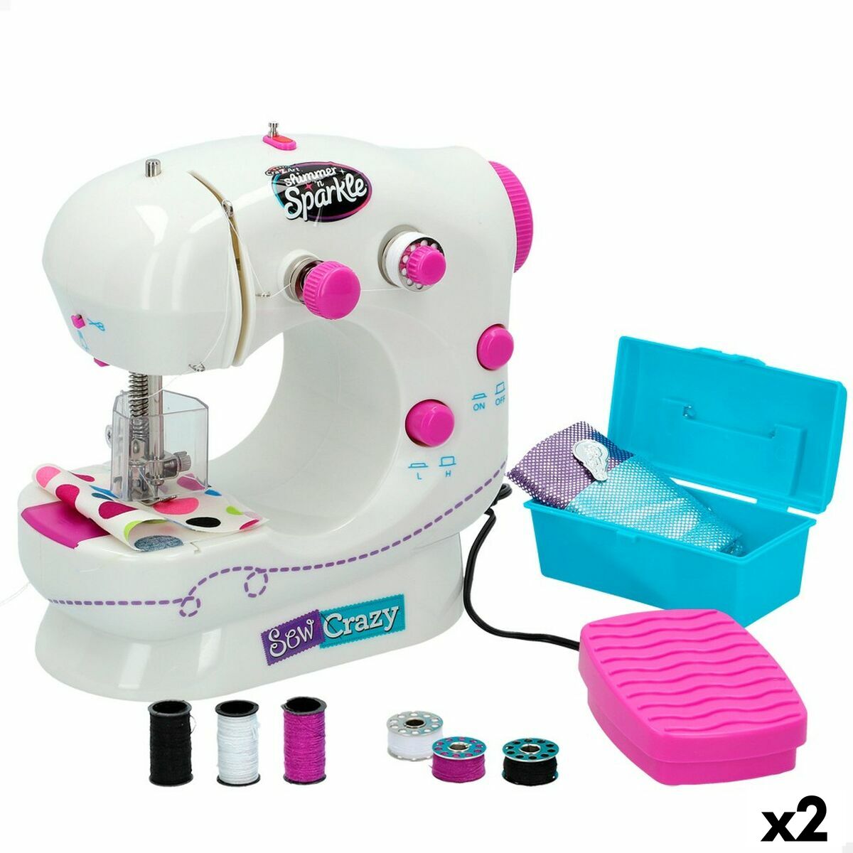 Machine à coudre en jouet Cra-Z-Art Shimmer 'n Sparkle 18,5 x 19 x 11 cm (2 Unités)