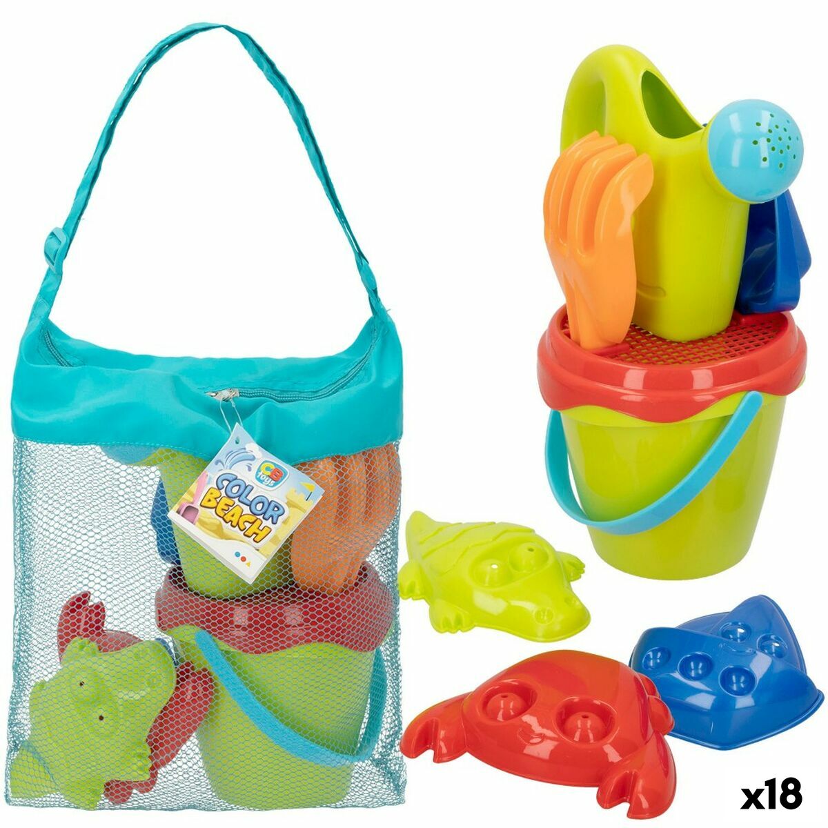 Set de jouets de plage Colorbaby polypropylène (18 Unités)