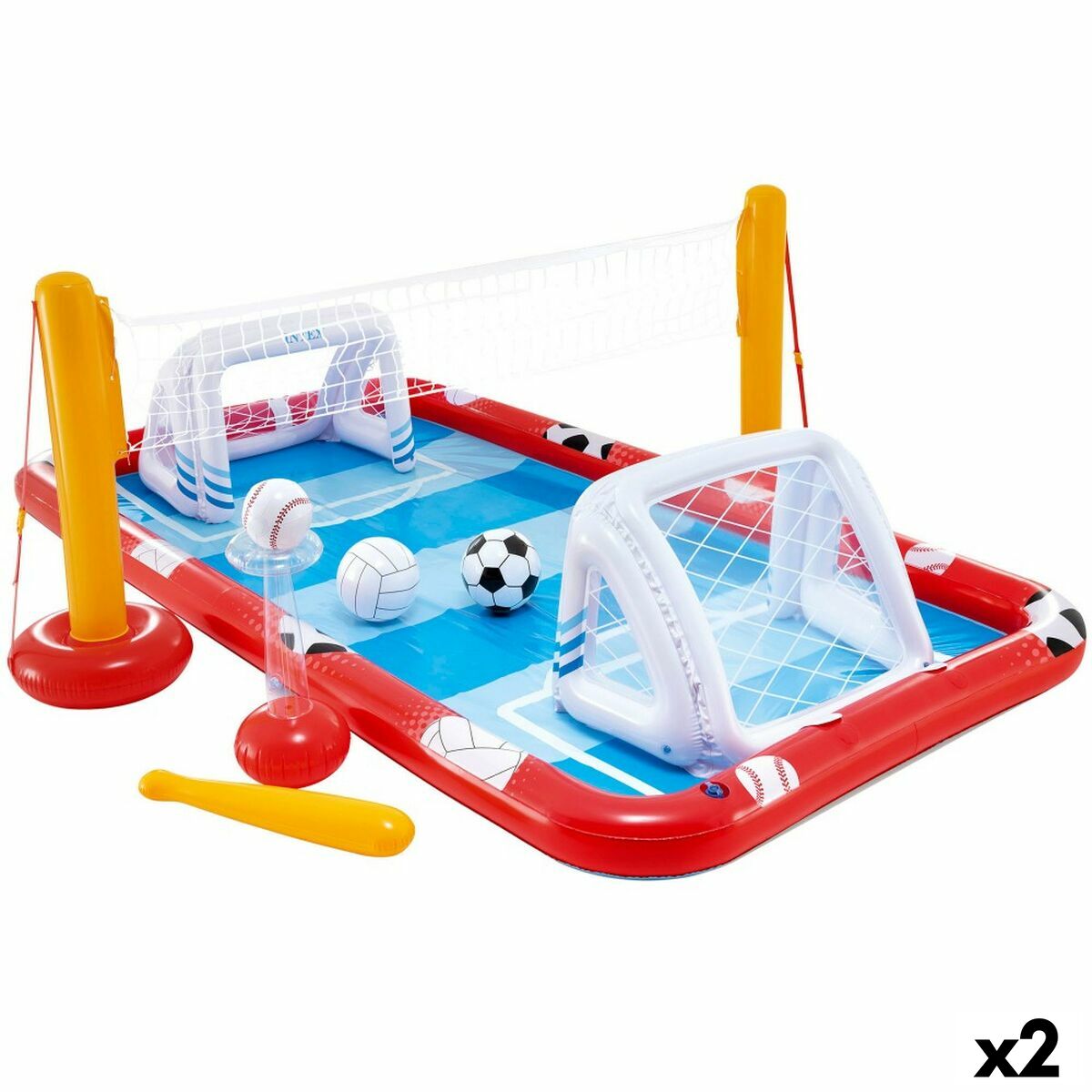 Pataugeoire gonflable pour enfants Intex Sports Parc de jeux 470 L 325 x 102 x 267 cm (2 Unités)