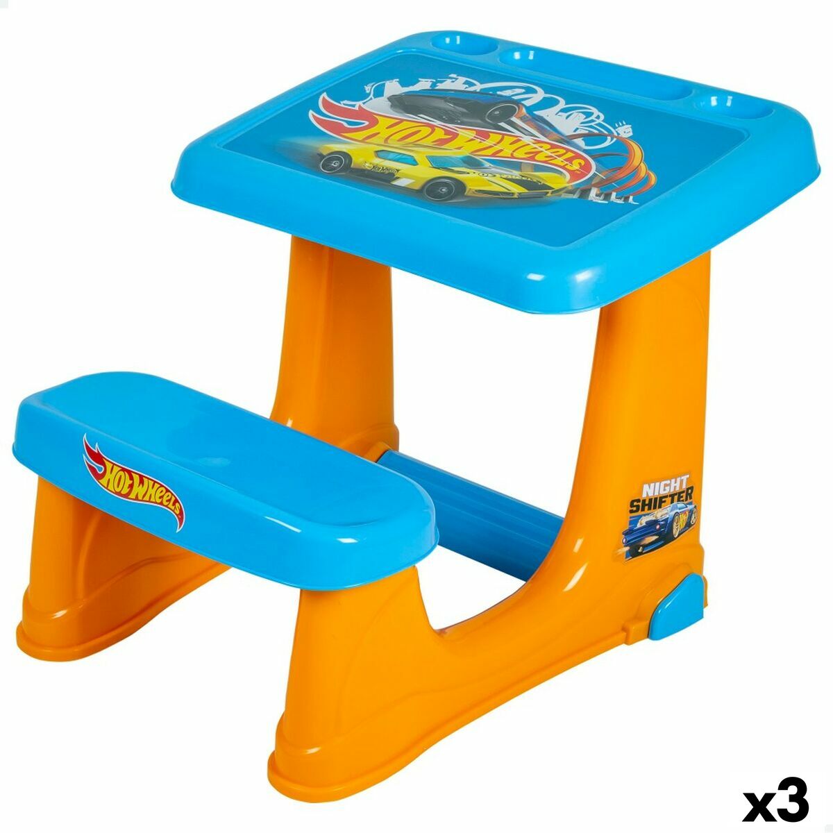 Table pour enfant Hot Wheels Plastique 53,5 x 49 x 72,5 cm (3 Unités)
