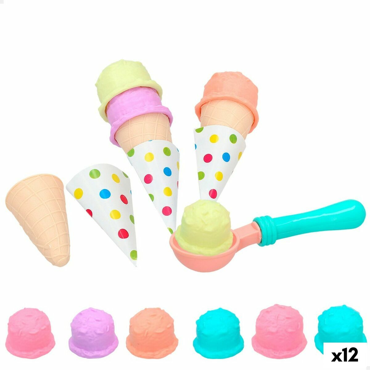 Set de jouets alimentaires Colorbaby Glace 17 Pièces (12 Unités)
