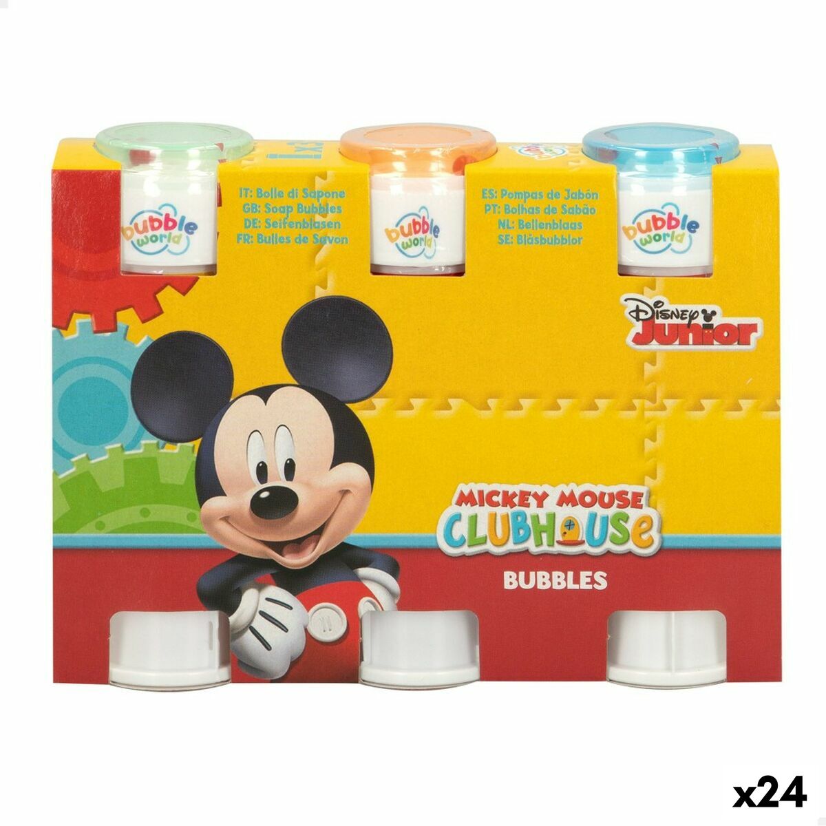 Set de souffleurs de bulles Mickey Mouse 3 Pièces 60 ml (24 Unités)