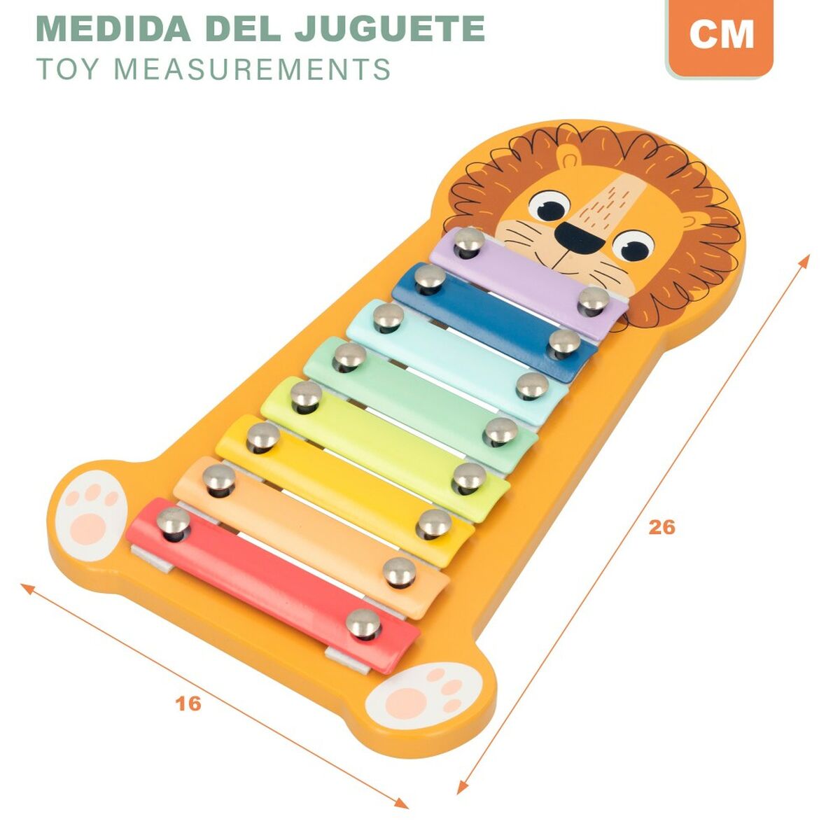 Ksylofon Woomax Lew Drewno 16 x 2,5 x 26 cm (6 Sztuk)