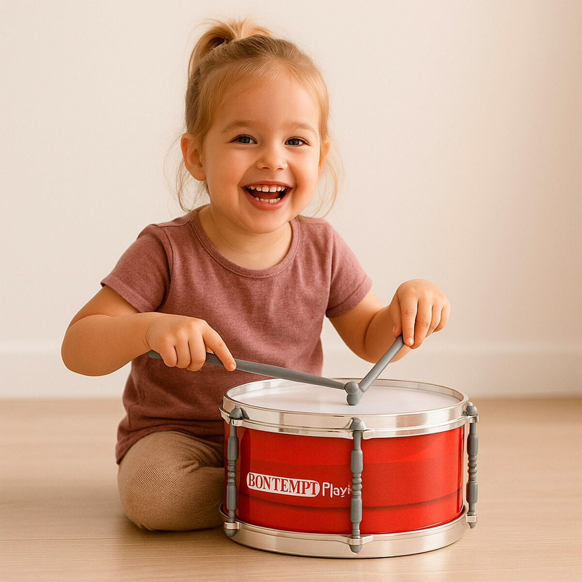 Bęben Bontempi Plastikowy 31 x 15 x 31 cm Czerwony (4 Sztuk)