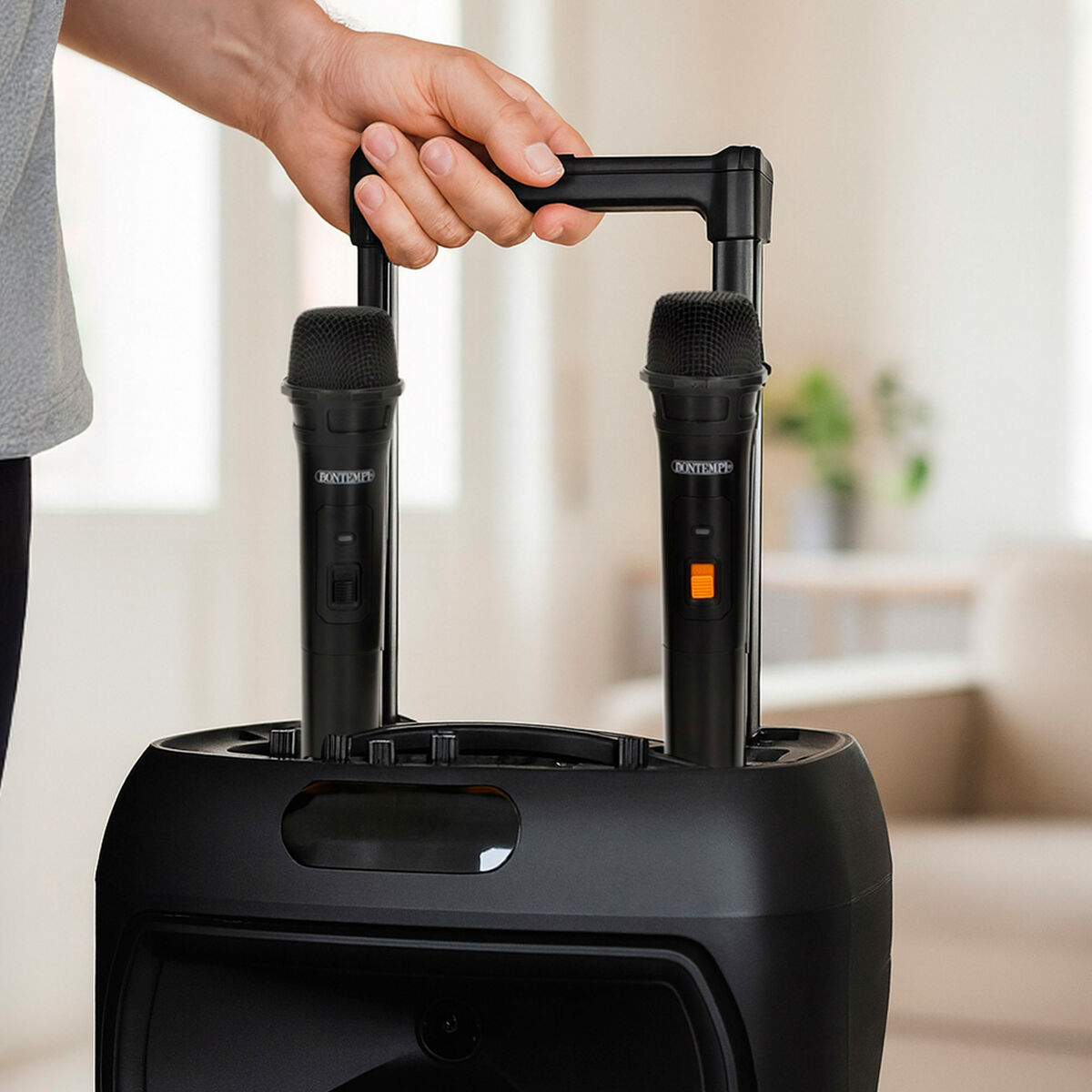 Głośnik z Mikrofonem Karaoke Bontempi Plastikowy 34 x 50 x 29 cm (2 Sztuk)