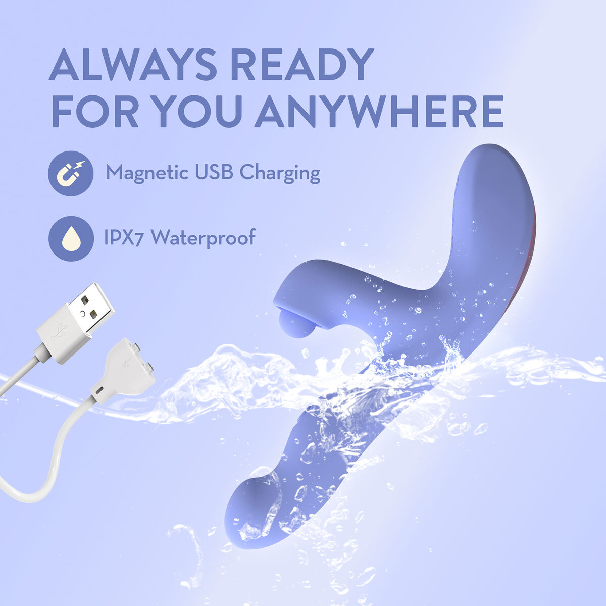 Vibrátor na bod G Blush Fialový Fialová