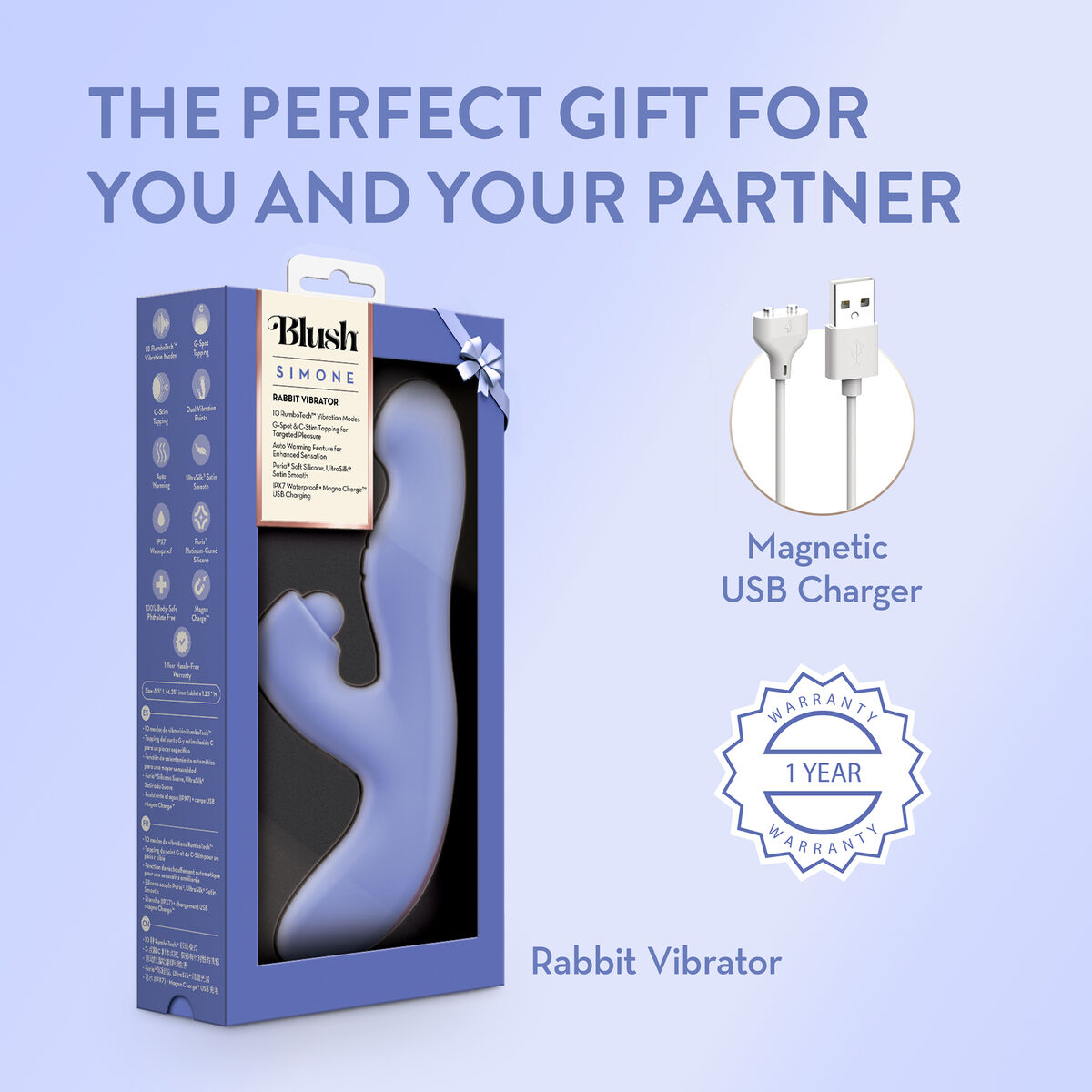 Vibrátor na bod G Blush Fialový Fialová