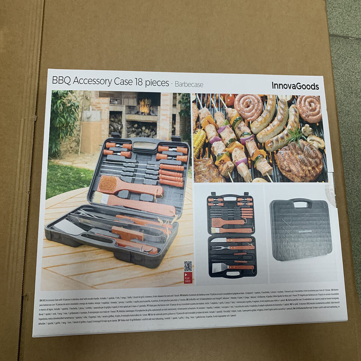 Handkoffer Barbacoa InnovaGoods IG116868 Holz Edelstahl 18 Stücke (Restauriert A) - Thumbnail 2