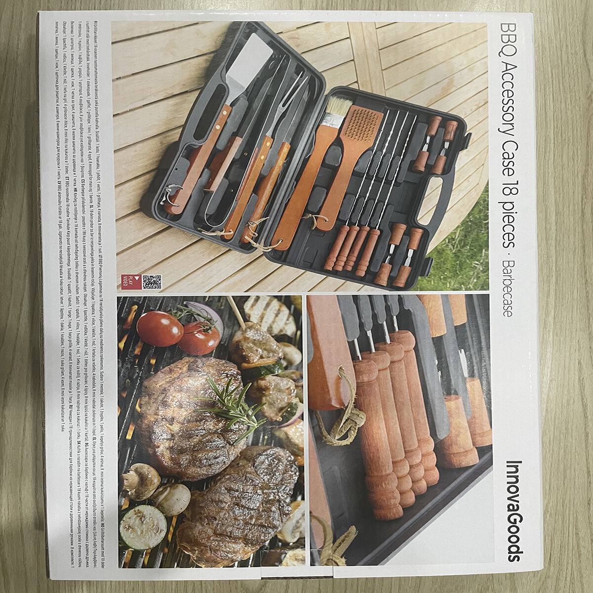Handkoffer Barbacoa InnovaGoods IG116868 Holz Edelstahl 18 Stücke (Restauriert A) - Thumbnail 3