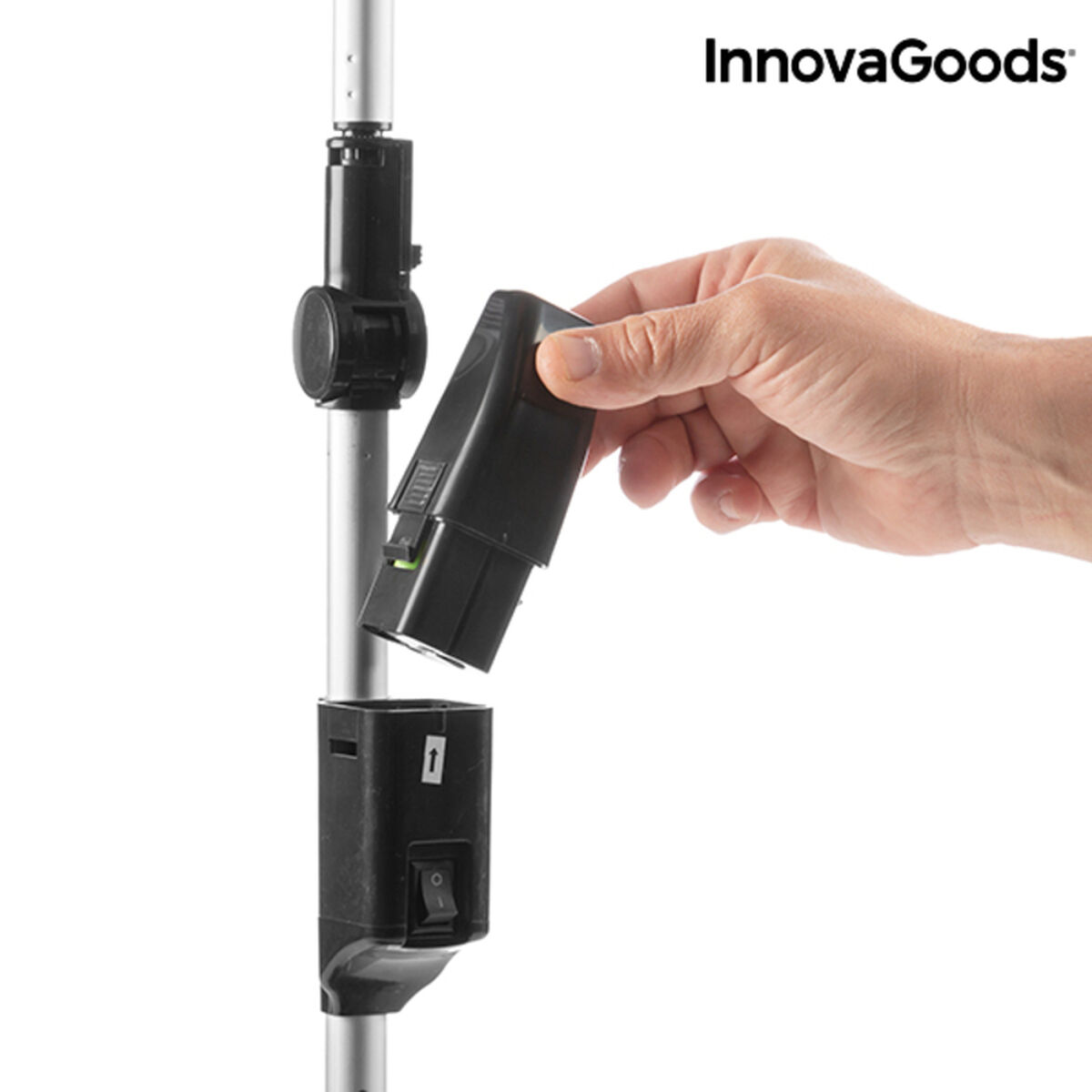 InnovaGoods Rechteckiger Elektrischer Besen 7,2 V 700 mAh Schwarz Grau - Thumbnail 8
