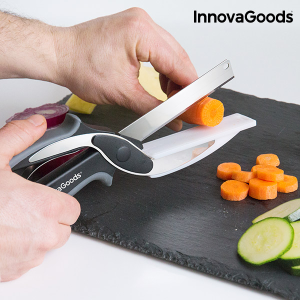 Couteau-Ciseau avec Mini Planche à Découper Intégrée InnovaGoods   