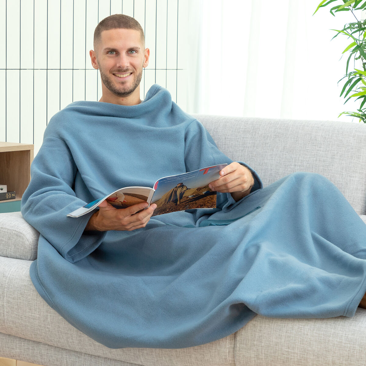 Enkele Mouwdeken met Centrale Zak Faboulazy InnovaGoods