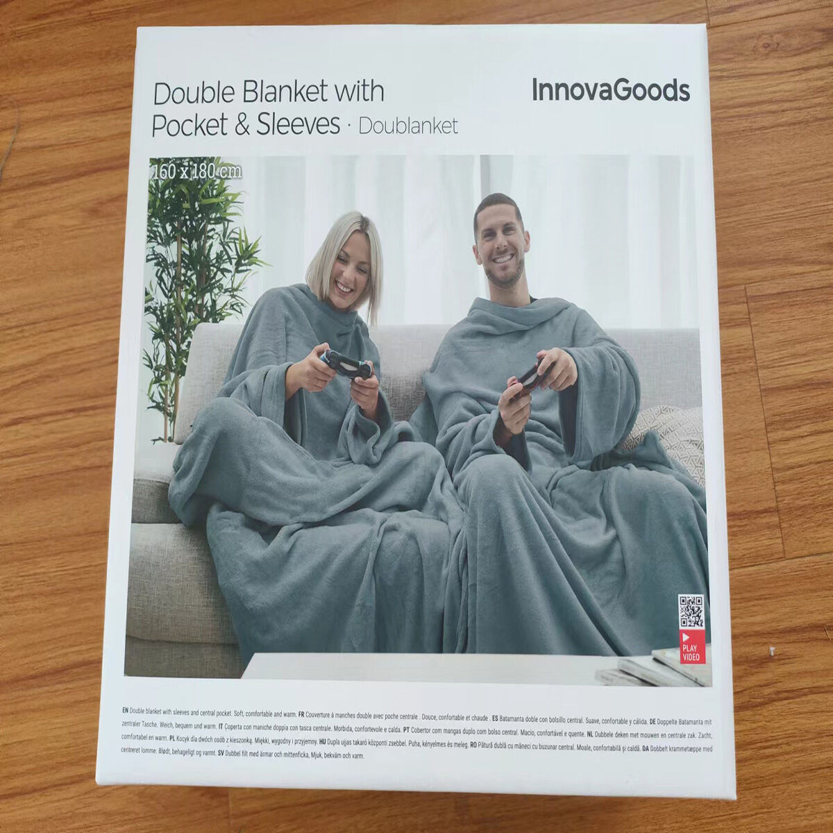 Dubbele Mouwdeken met met Centrale Zak Doublanket InnovaGoods