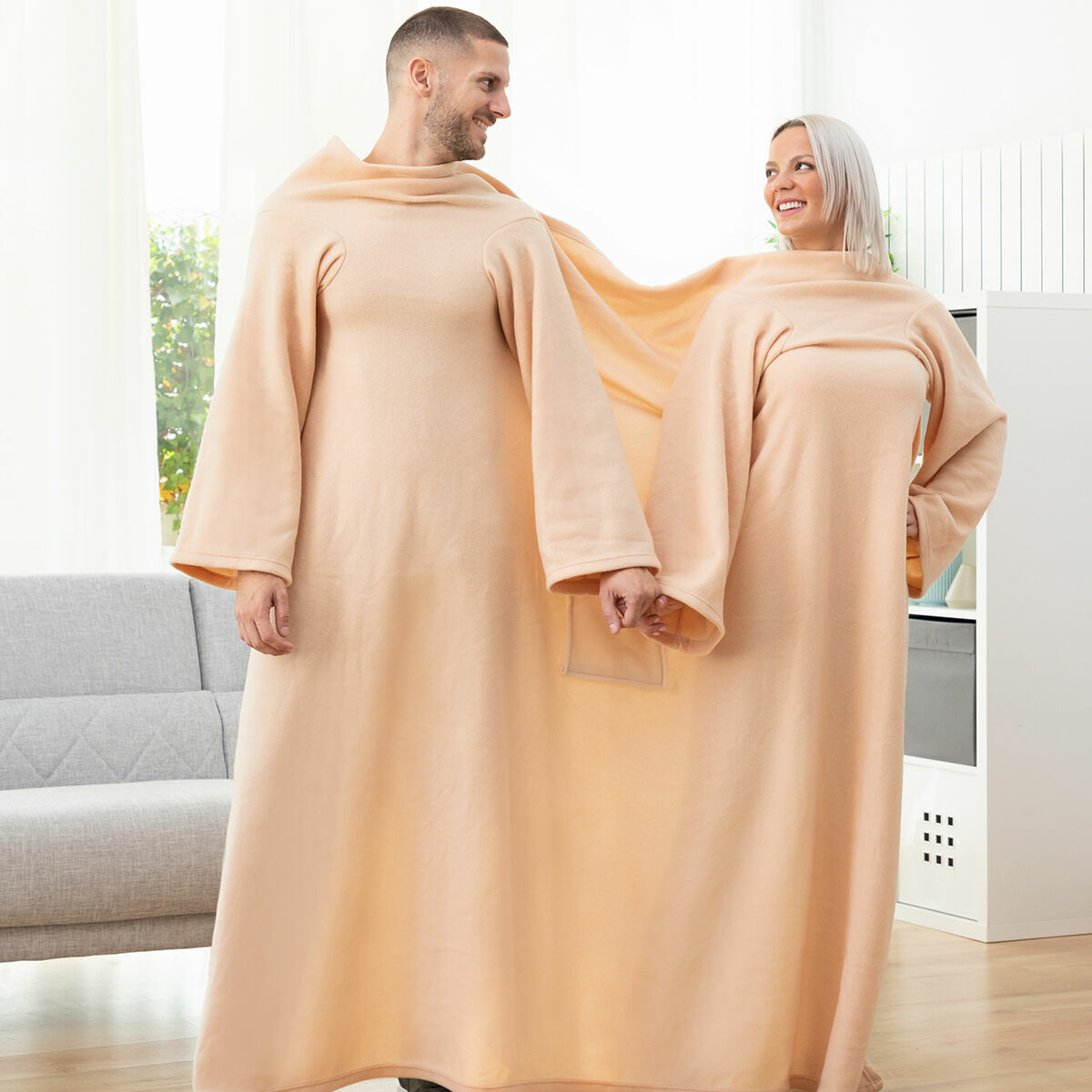 Dubbele Mouwdeken met met Centrale Zak Doublanket InnovaGoods