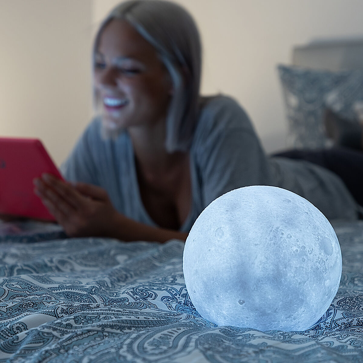 Wiederaufladbare LED Lampe Mond InnovaGoods Moondy Weiß 1,5 W 3,7 V (1 Stück) (Restauriert B) - Thumbnail 6