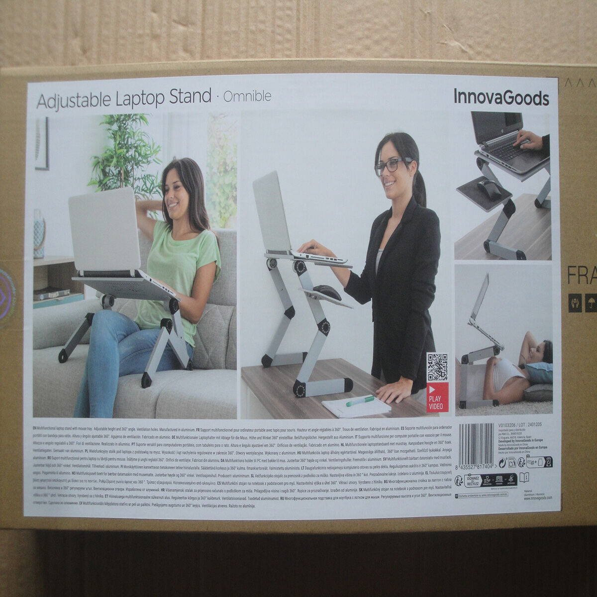 Einstellbarer Laptop-Tisch mit mehreren Positionen Iceberg V0103206 Aluminium (Restauriert A) - Thumbnail 4