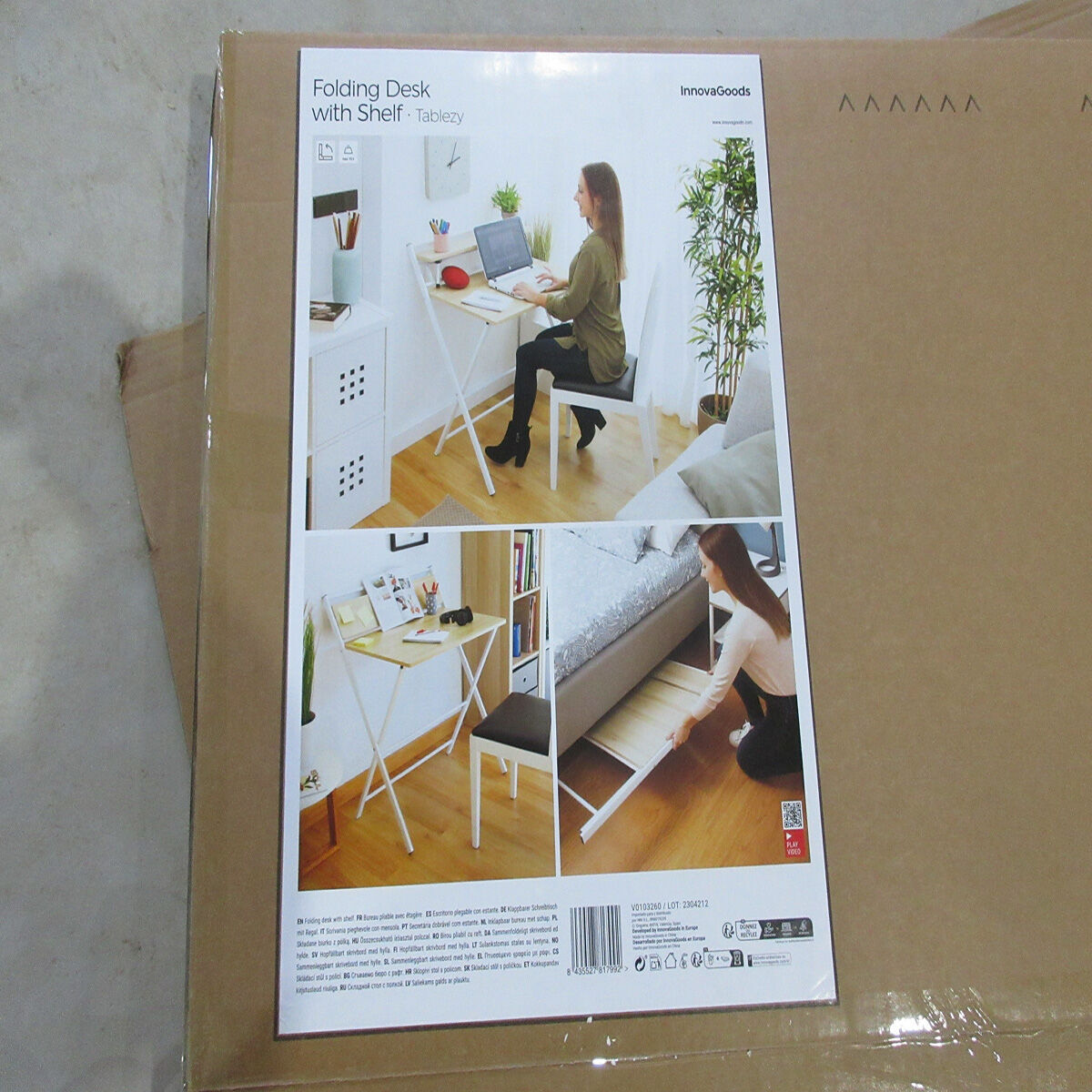 Klappbarer Schreibtisch mit Ablage InnovaGoods V0103260 Holz (Restauriert C) - Thumbnail 5