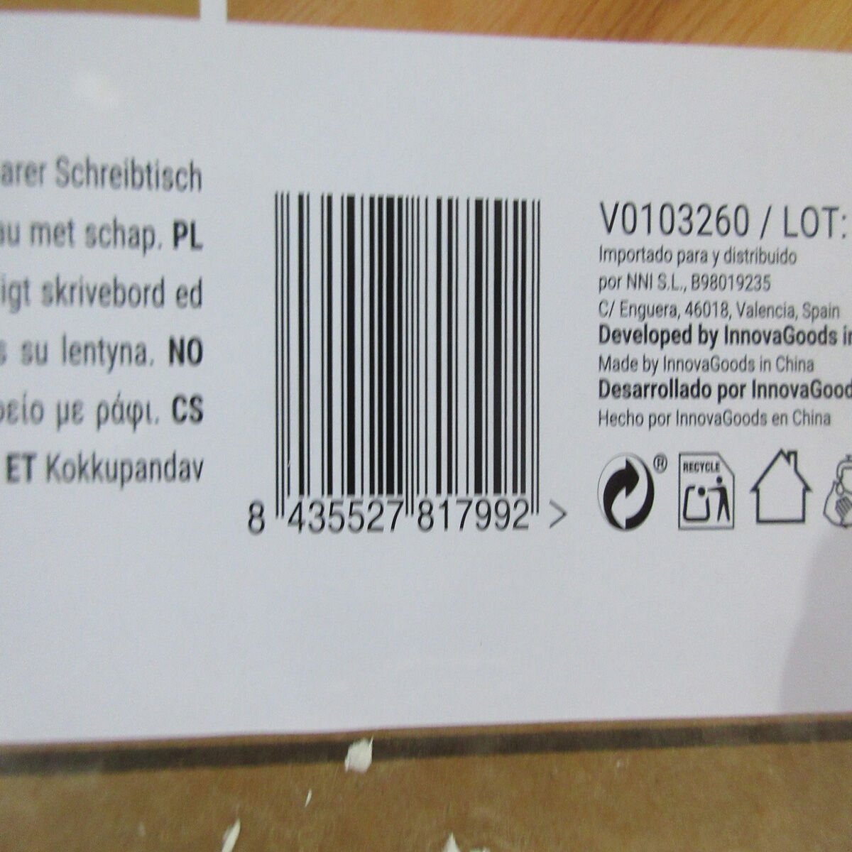 Klappbarer Schreibtisch mit Ablage InnovaGoods V0103260 Holz (Restauriert C) - Thumbnail 6