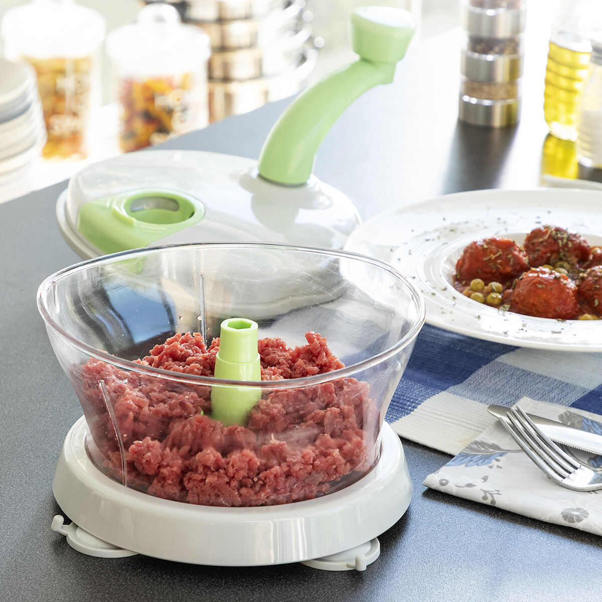 4 in 1 Schleuder, Schneidwerk und Rührgerät mit Zubehör und Rezepten Chopix InnovaGoods - Thumbnail 6