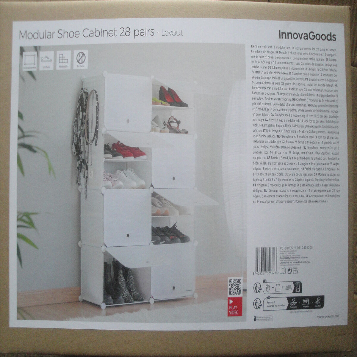 Tragbares Modul-Schuhregal InnovaGoods Weiß - Thumbnail 3