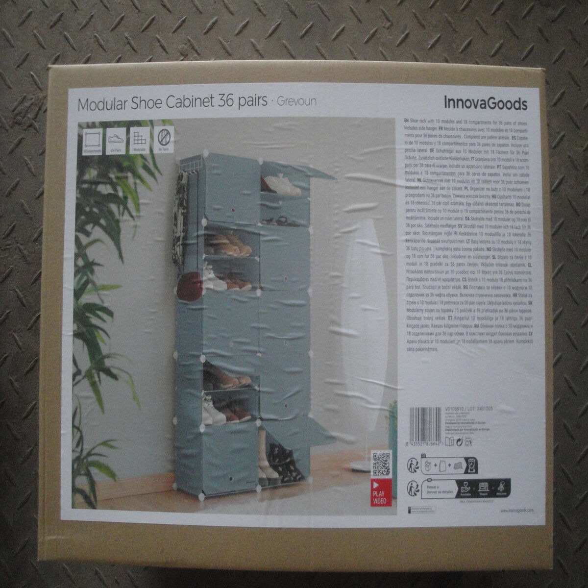 Draagbaar Modulair Schoenenrek InnovaGoods Grijs (Refurbished A)