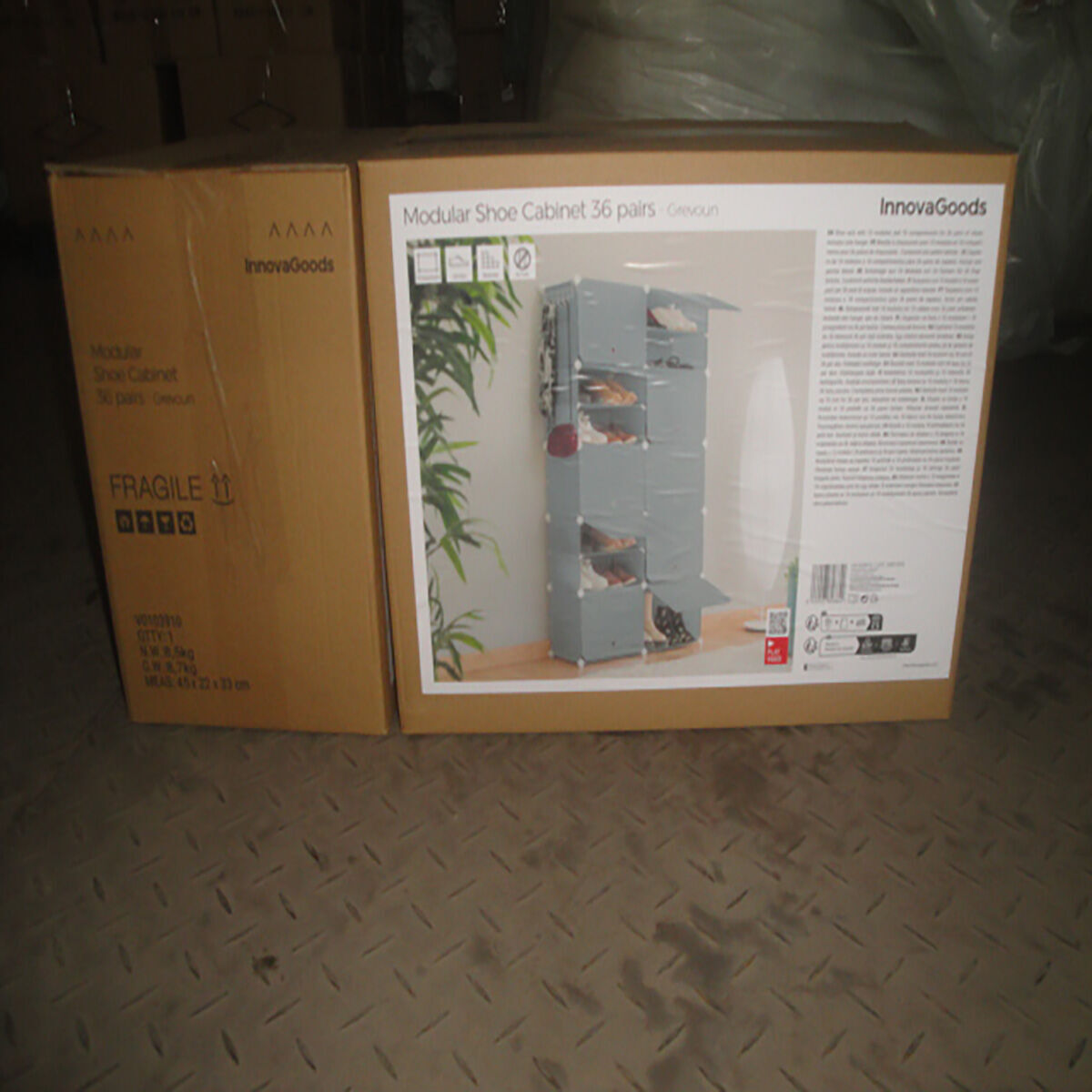 Draagbaar Modulair Schoenenrek InnovaGoods Grijs (Refurbished A)