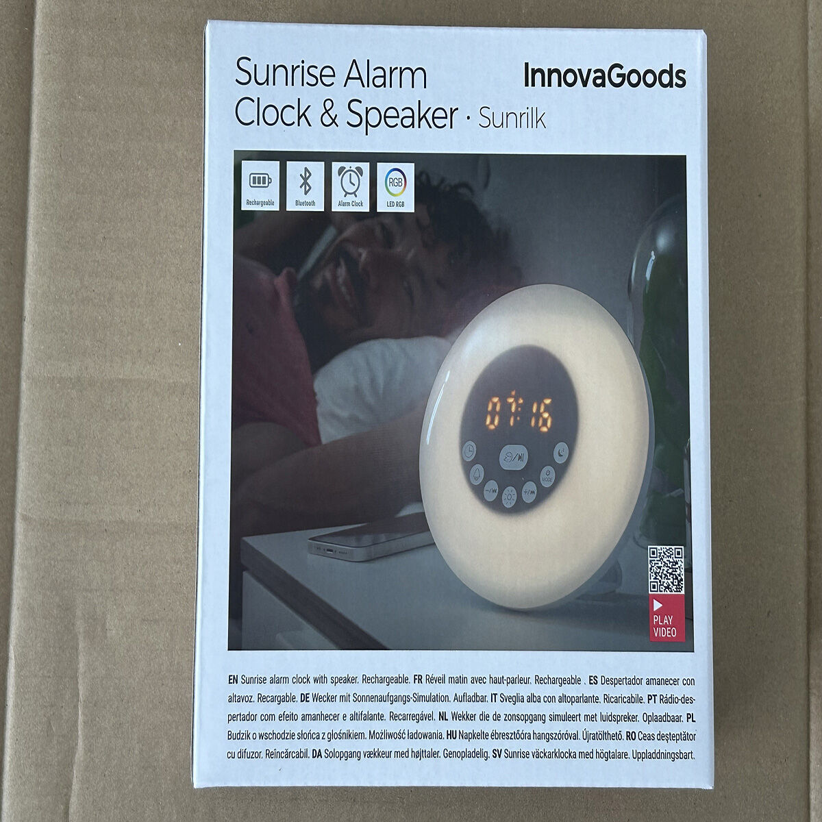 Aufladbarer Sonnenaufgangswecker mit Lautsprecher InnovaGoods Weiß (Restauriert A) - Thumbnail 2